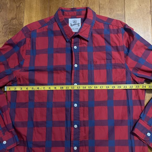 Roebuck & Co. Plaid Button Up Shirt Size XXL Red Western Preppy Casual - Picture 3 of 7